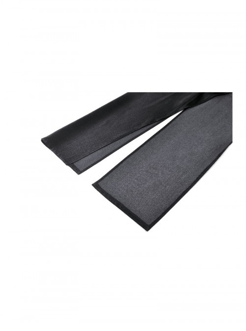Black Cool Leather Splicing Metal Rivet Buckle Decoration Sexy High Slit Design Punk Style Tight Skirt