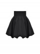 Black Simple Dark Bat Wing Hem Gothic Style High Waist A Line Skirt