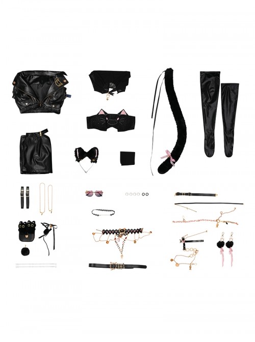 Game Naraka Bladepoint Feria Shen Justice Feline Halloween Cosplay Costume Set