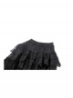Elegant Black Layered Rose Lace Mesh Gothic Style Cake Skirt