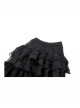 Elegant Black Layered Rose Lace Mesh Gothic Style Cake Skirt