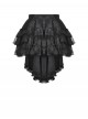 Elegant Black Retro Cascading Lace Exquisite Train Design Gothic Style Shorts Skirt