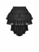 Elegant Black Retro Cascading Lace Exquisite Train Design Gothic Style Shorts Skirt