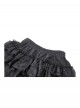 Elegant Black Retro Cascading Lace Exquisite Train Design Gothic Style Shorts Skirt