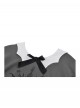 Daily Simple Grey Demon Cat Print Unique Bat Collar Design Preppy Style Gothic Style Sweatshirt