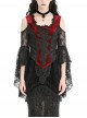 Black Red Elegant Retro Lace Splicing Sexy Off Shoulder Design Gothic Style Top
