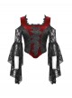 Black Red Elegant Retro Lace Splicing Sexy Off Shoulder Design Gothic Style Top
