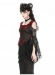 Black Red Elegant Retro Lace Splicing Sexy Off Shoulder Design Gothic Style Top
