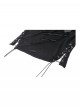 Cool Black Leather Patchwork Personality Hole Design Metal Rivet Decoration Punk Style Top