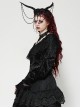 Elegant Black Velvet Jacquard Exquisite Lace Decorated Retro Victorian Style Gothic Style Top