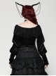 Elegant Black Velvet Jacquard Exquisite Lace Decorated Retro Victorian Style Gothic Style Top