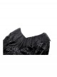Elegant Black Velvet Jacquard Exquisite Lace Decorated Retro Victorian Style Gothic Style Top