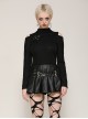 Black Sexy Backless Unique Hole Design Cool Metal Rivet Decoration Punk Style Slim Top