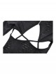Black Sexy Backless Unique Hole Design Cool Metal Rivet Decoration Punk Style Slim Top
