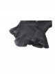 Black Elegant Lace Splicing Exquisite Ruffles Mysterious Metal Cross Decorated Gothic Style Trumpet Sleeves Top