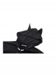 Black Personalized Devil Print Loose Version Unique Ears Tail Decoration Punk Style Hooded Pullover