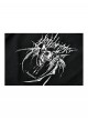 Black Personalized Devil Print Loose Version Unique Ears Tail Decoration Punk Style Hooded Pullover