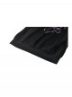 Unique Black White Bat Collar Metal Rivet Decoration Purple Witch Print Gothic Style Sweatshirt