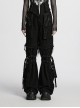 Black Personalized Studs Zippers Gothic Punk Style Detachable Decadent Wide Leg Pants