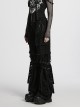 Black Personalized Studs Zippers Gothic Punk Style Detachable Decadent Wide Leg Pants