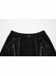 Black Personalized Studs Zippers Gothic Punk Style Detachable Decadent Wide Leg Pants