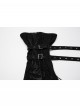 Black Personalized Studs Zippers Gothic Punk Style Detachable Decadent Wide Leg Pants