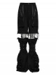 Black Personalized Studs Zippers Gothic Punk Style Detachable Decadent Wide Leg Pants