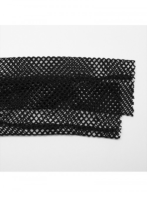 Black Sexy Cool Off Shoulder V Neck Elastic Knitted Mesh Bat Skull Cross Print Punk Style Printed T Shirt