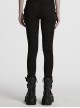 Black Comfortable Elastic Knitted Punk Style Adjustable Versatile 3D Pleated Leggings