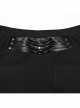 Black Comfortable Elastic Knitted Punk Style Adjustable Versatile 3D Pleated Leggings