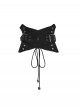 Cool Unique Versatile Personalized Metal Buckles Black Punk Style Interlaced Corset