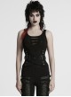 Cool Unique Versatile Personalized Metal Buckles Black Punk Style Interlaced Corset