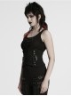 Cool Unique Versatile Personalized Metal Buckles Black Punk Style Interlaced Corset