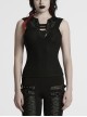 Versatile Basic Daily Cool Black Soft Elastic Knit Cyberpunk Style Sleeveless Vest