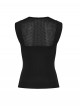 Versatile Basic Daily Cool Black Soft Elastic Knit Cyberpunk Style Sleeveless Vest