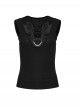 Versatile Basic Daily Cool Black Soft Elastic Knit Cyberpunk Style Sleeveless Vest