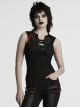 Versatile Basic Daily Cool Black Soft Elastic Knit Cyberpunk Style Sleeveless Vest
