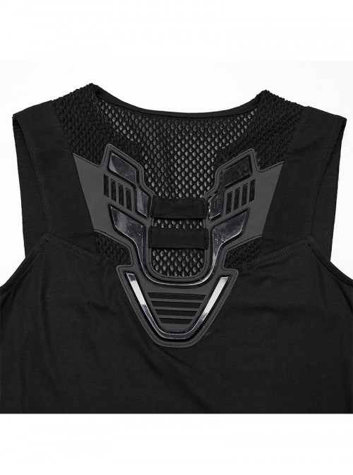 Versatile Basic Daily Cool Black Soft Elastic Knit Cyberpunk Style Sleeveless Vest