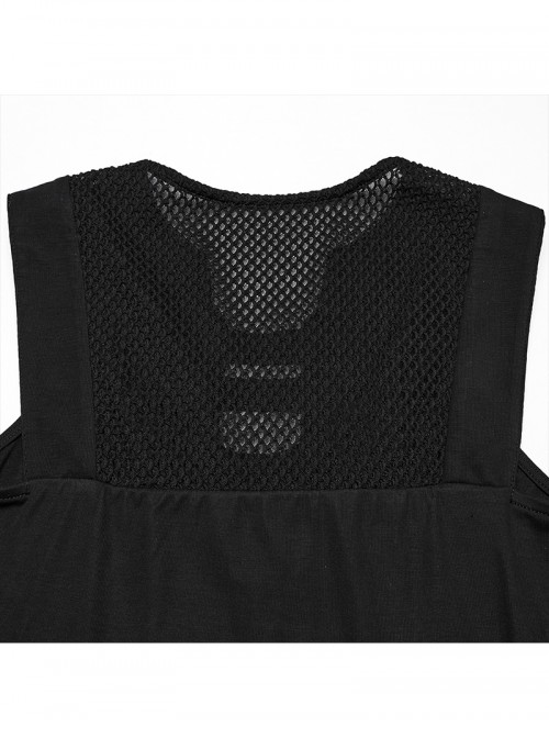 Versatile Basic Daily Cool Black Soft Elastic Knit Cyberpunk Style Sleeveless Vest