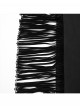 Balck Elastic Textured Knitted Punk Style Detachable Tassel Slim Fit Flared Pants