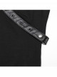 Balck Elastic Knit Punk Style Sexy Cross Faux Leather Loop V-Neck Cross Loop Vest