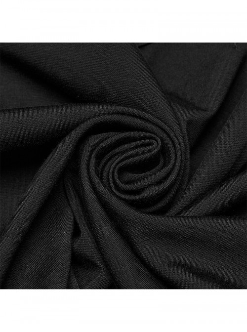 Balck Elastic Knit Punk Style Sexy Cross Faux Leather Loop V-Neck Cross Loop Vest