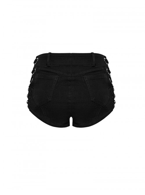 Practical Daily Personalized Cool Steampunk Heavy Metal Style Sexy Elastic Denim Shorts