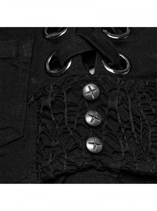Practical Daily Personalized Cool Steampunk Heavy Metal Style Sexy Elastic Denim Shorts