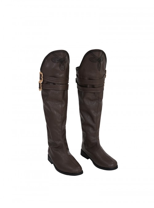 Game Devil May Cry 3 Vergil Halloween Cosplay Accessories Brown Boots