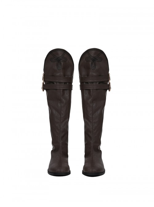 Game Devil May Cry 3 Vergil Halloween Cosplay Accessories Brown Boots