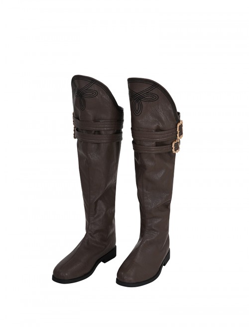 Game Devil May Cry 3 Vergil Halloween Cosplay Accessories Brown Boots