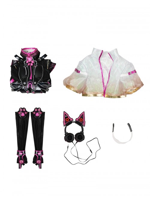Naraka Bladepoint Tessa 2674 Dark Night Raid Halloween Cosplay Costume Set Without Shoes