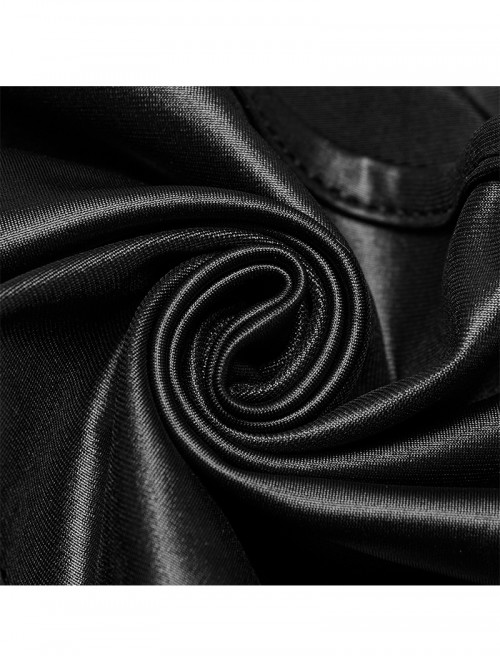 Black Fashionable Glossy Knit Splicing Intersect Strap Punk Style Sexy Intersect Vest