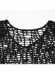 Versatile Unique Elastic Black Irregular Mesh Deep-V Sexy Punk Mesh T-Shirt